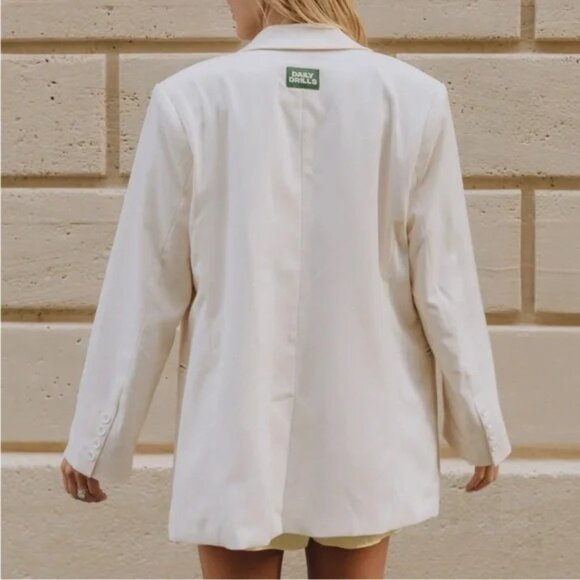 Daily Drills Oversized Blazer in Off-White Size XS/S - Picture 2 of 5